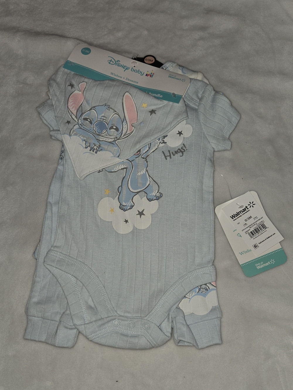 NWT Disney Baby 0/3 Month Stitch 4 Piece Outfit
